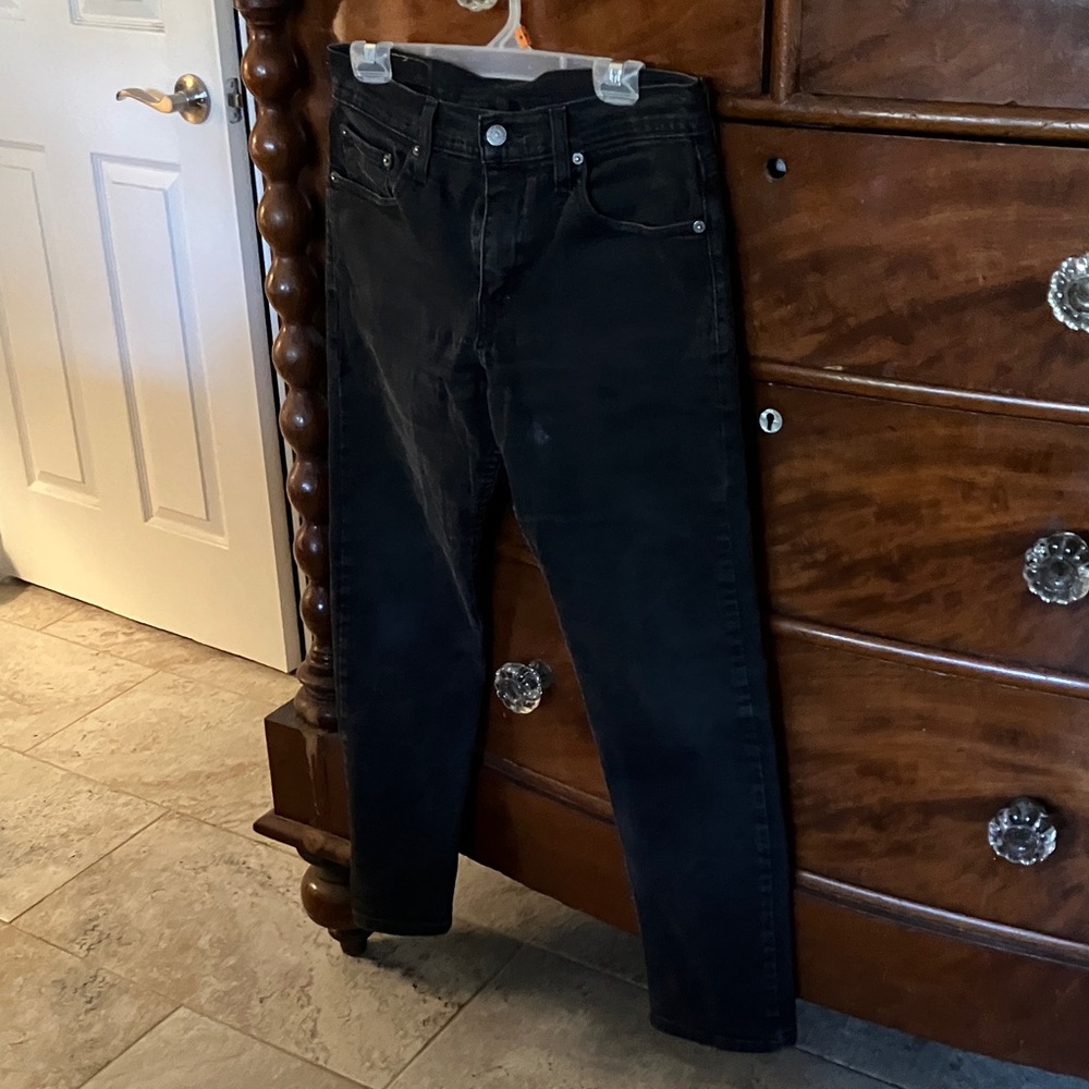 2/$40 Levi's 502 High Rise Straight Leg Black Denim Jeans w/Stretch W29 L30” - Picture 2 of 8